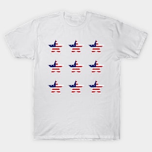 American Flag Stars Pastel Chalk Art T-Shirt